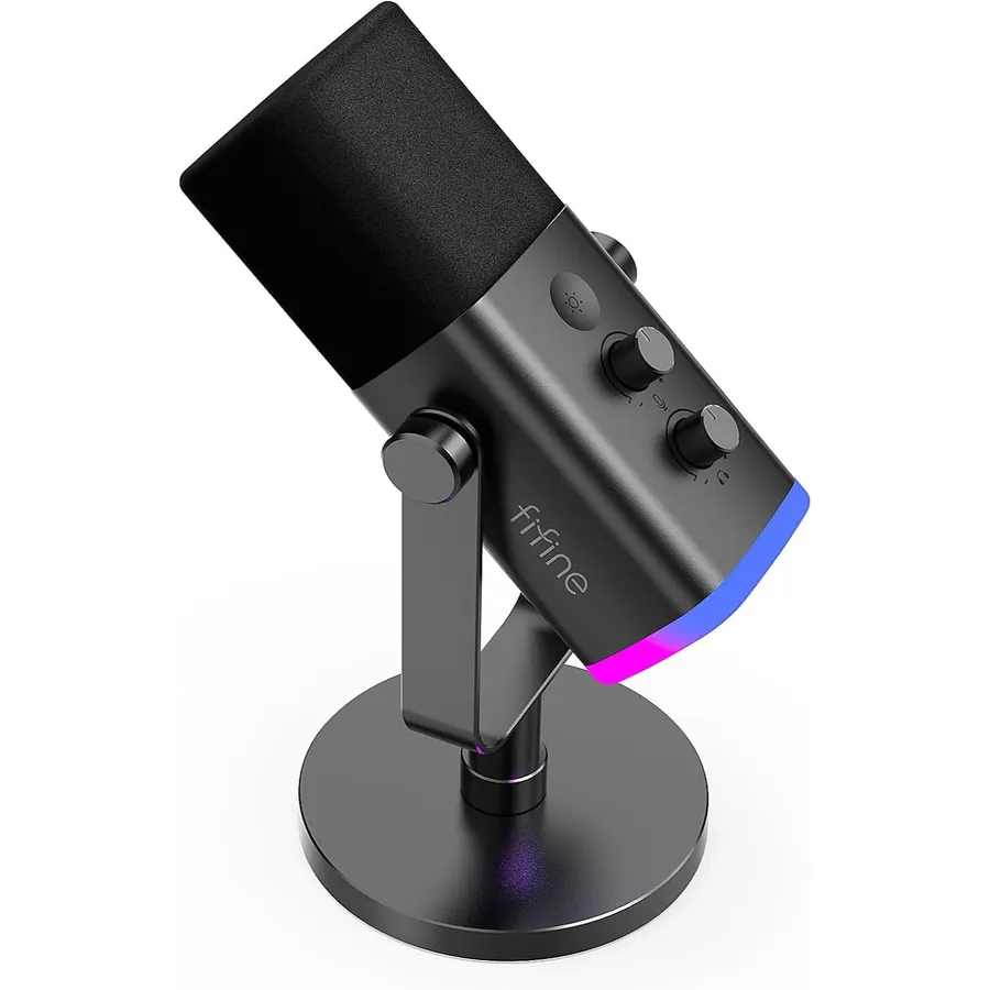 FIFINE AM8 - Microfono dinamico USB/XLR con RGB e supporto da tavolo